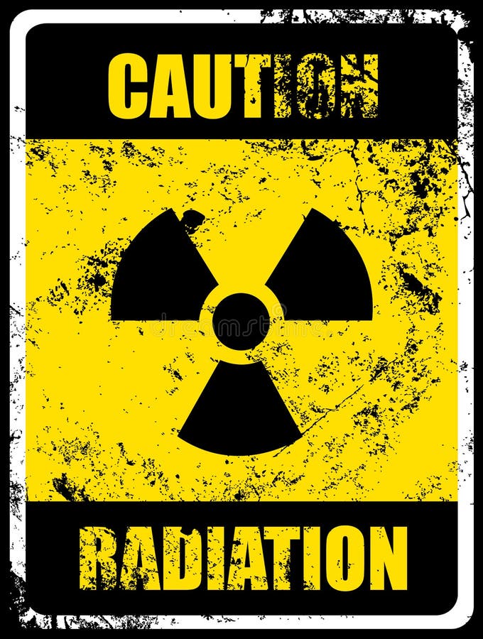Caution Radiation Sign stock illustration