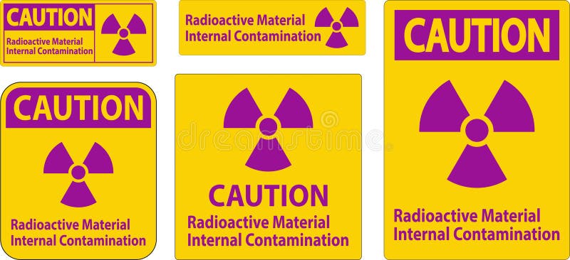 Caution Radiation Sign Radioactive Material Internal Contamination royalty free illustration