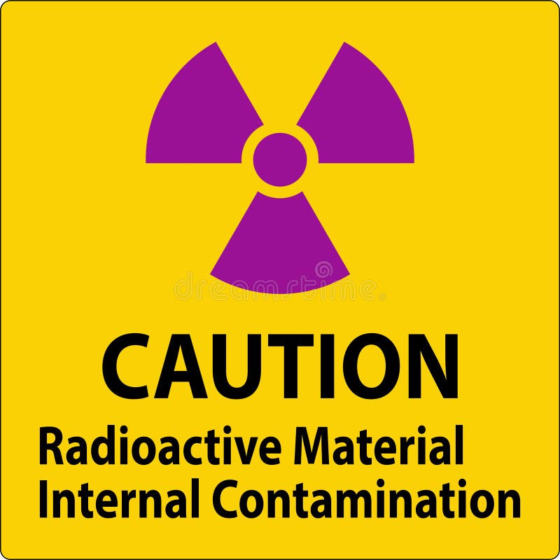 Caution Radiation Sign Radioactive Material Internal Contamination royalty free illustration