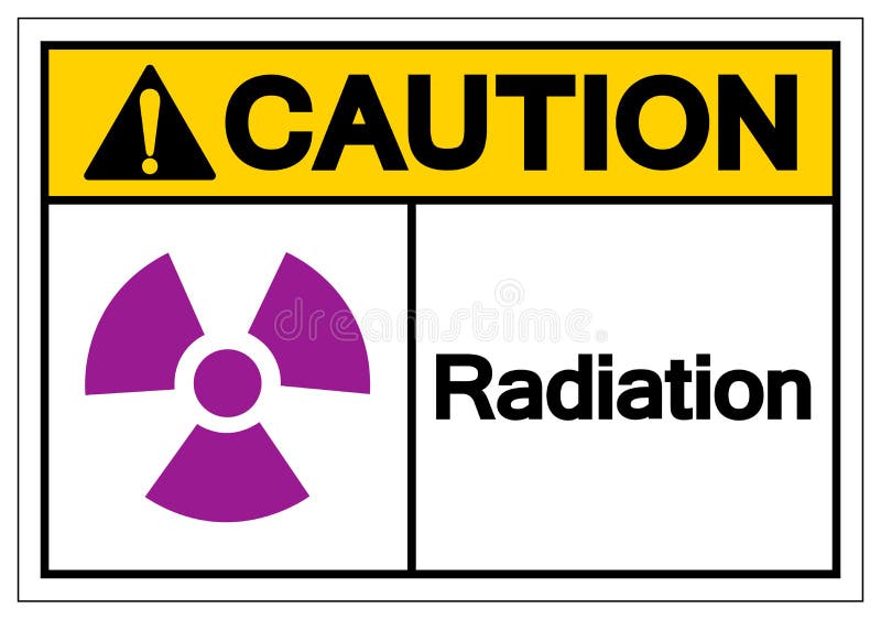 Caution Radiation Symbol Sign, Vector Illustration, Isolate On White Background Label. EPS10 stock illustration