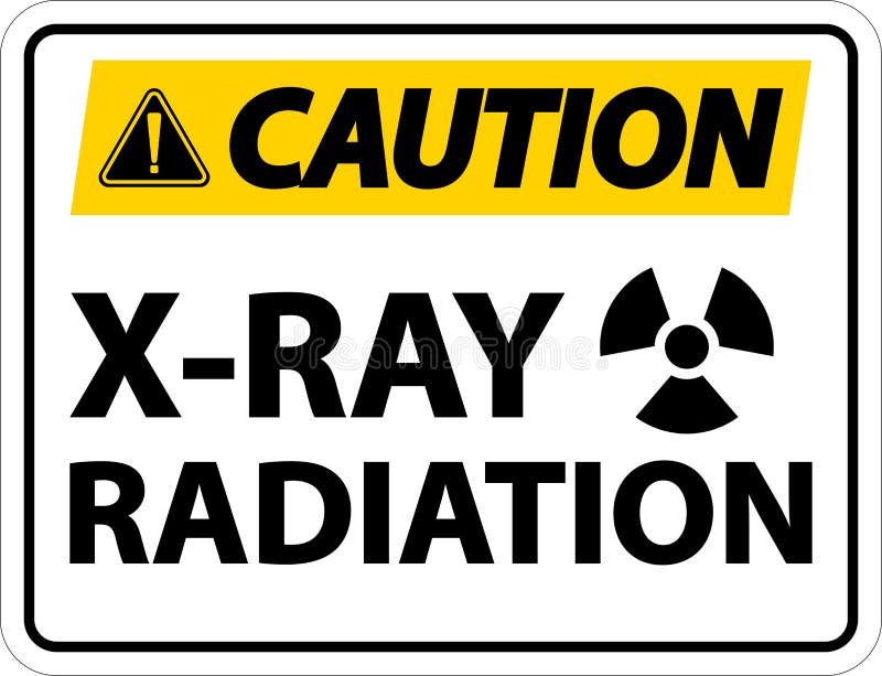 Caution X-Ray Radiation Sign On White Background vector illustration