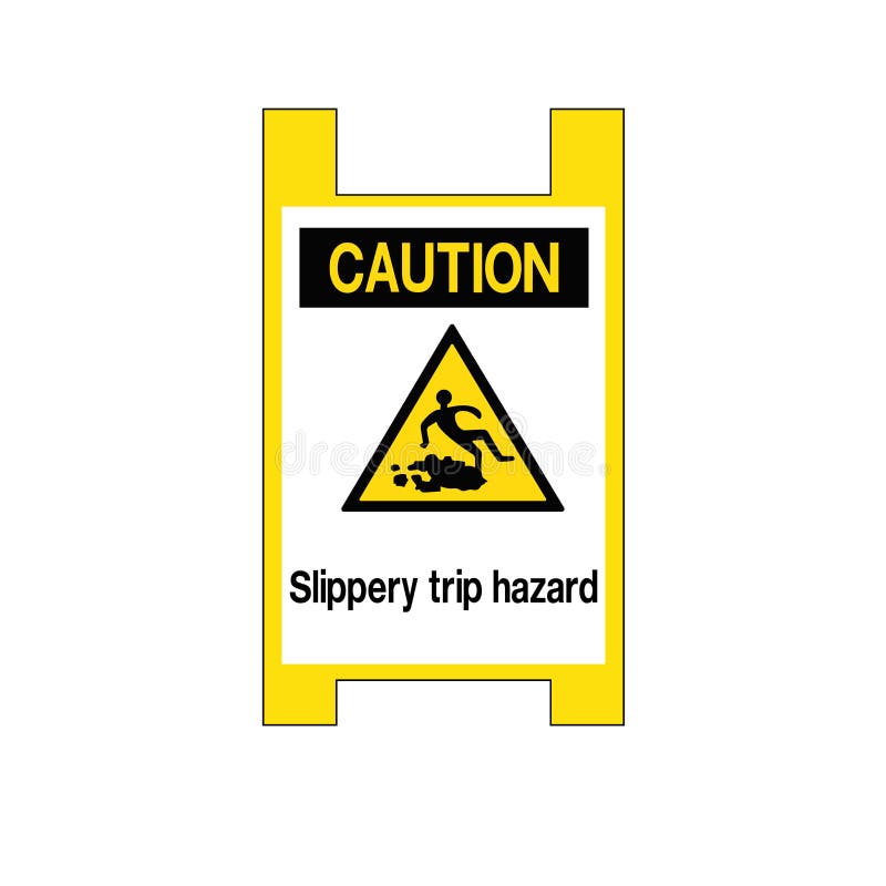 Caution Slippery trip hazard Symbol Sign, Vector Illustration, Isolate On White Background, Label ,Icon. EPS10 royalty free illustration