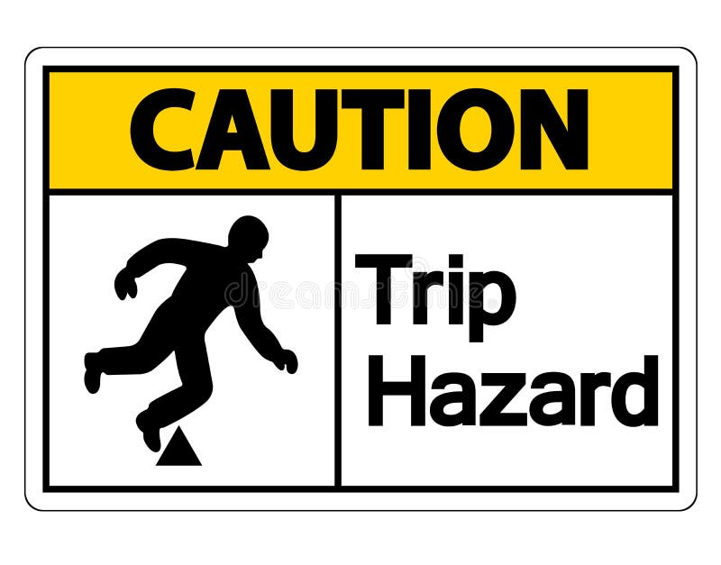 Caution Trip Hazard Symbol Sign on white background royalty free illustration