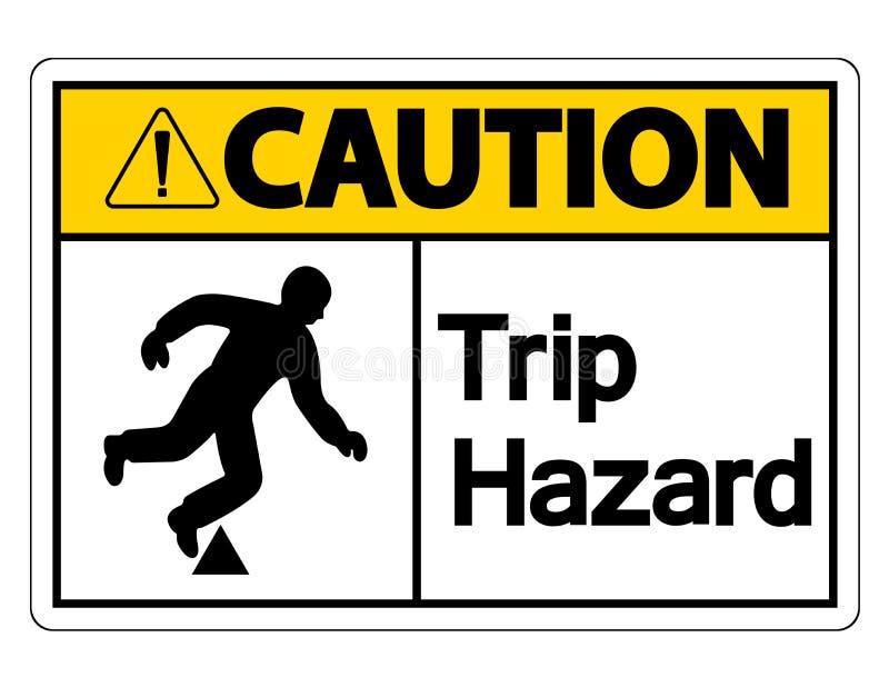 Caution Trip Hazard Symbol Sign on white background vector illustration