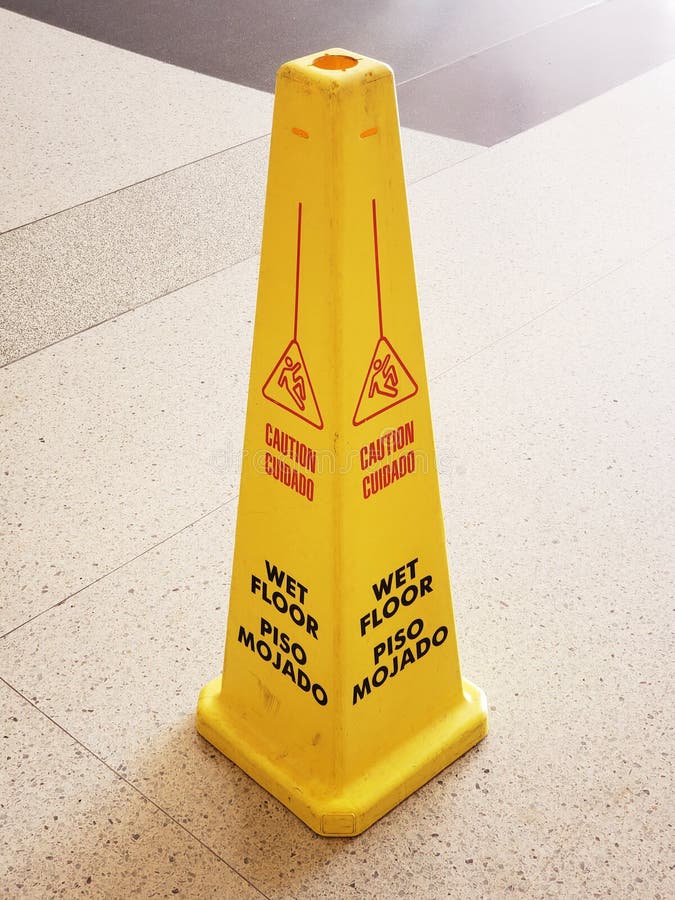 Caution Wet Floor Plastic Sign Cone Stock Photo Image Of Sign
