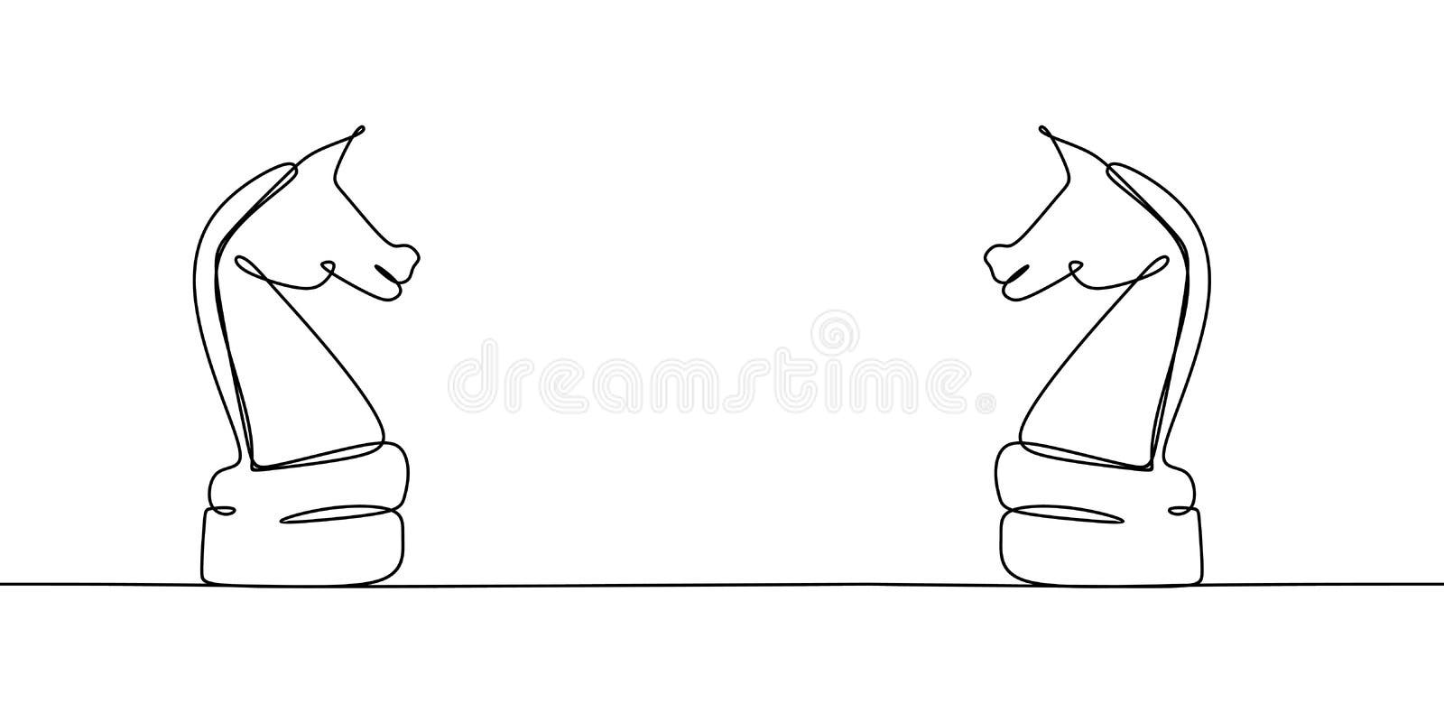 Desenho Do Logotipo Do Cavalo De Cavalaria Preto Xadrez Ilustração do Vetor  - Ilustração de placa, desafio: 223689148