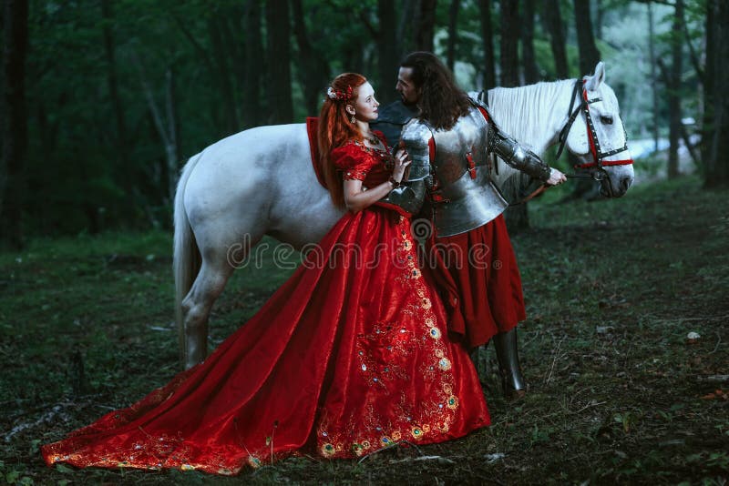 Cavaleiro medieval com senhora