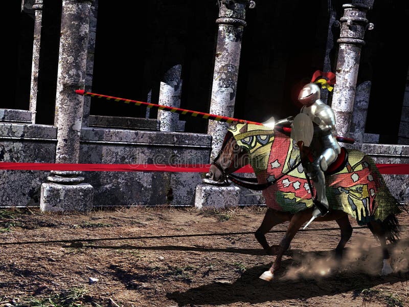 Cavaleiro que jousting ilustração do vetor Cavaleiro que jousting ilustração do vetor