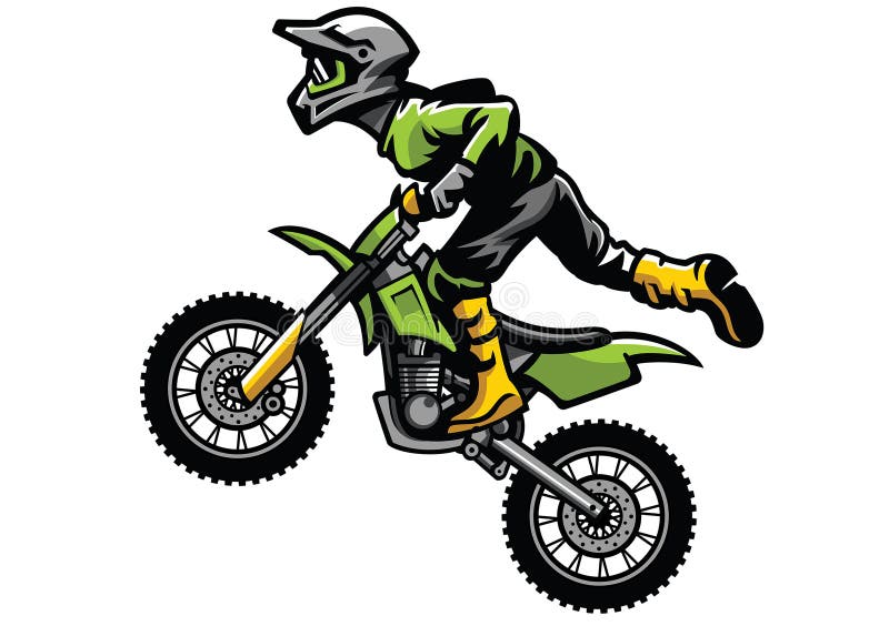 Cavalier de motocross faisant le cascade illustration stock Cavalier de motocross faisant le cascade illustration stock