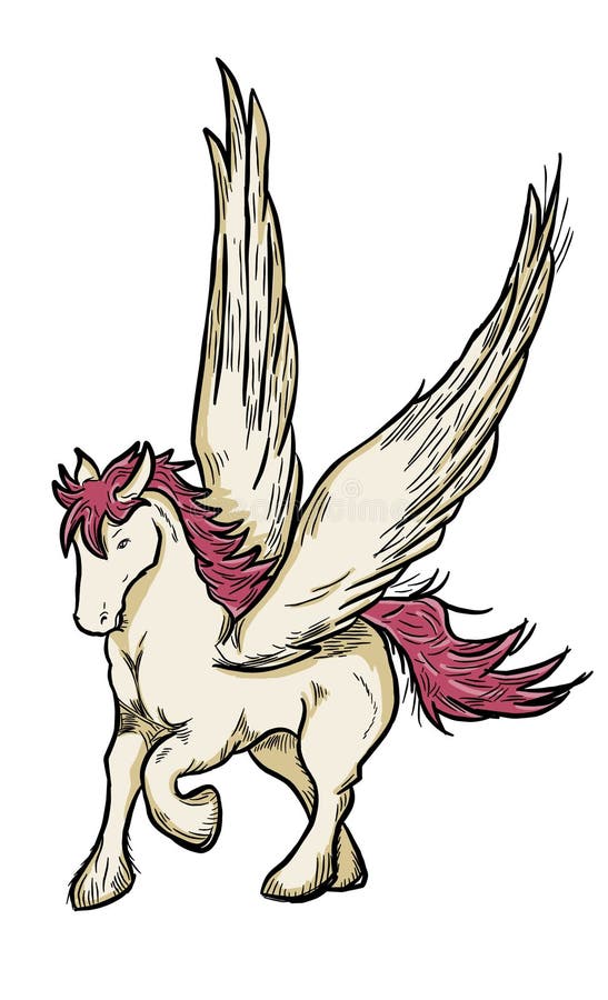 Cavallo di Pegaso alato volo royalty illustrazione gratis Cavallo di Pegaso alato volo royalty illustrazione gratis