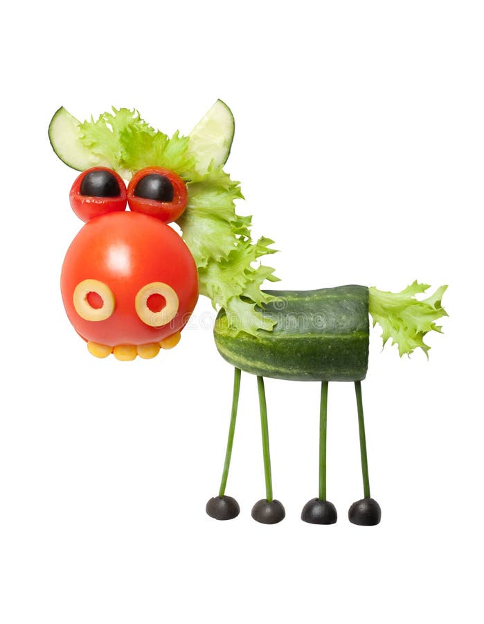 Cavallo fatto degli ortaggi freschi immagini stock Cavallo fatto degli ortaggi freschi immagini stock