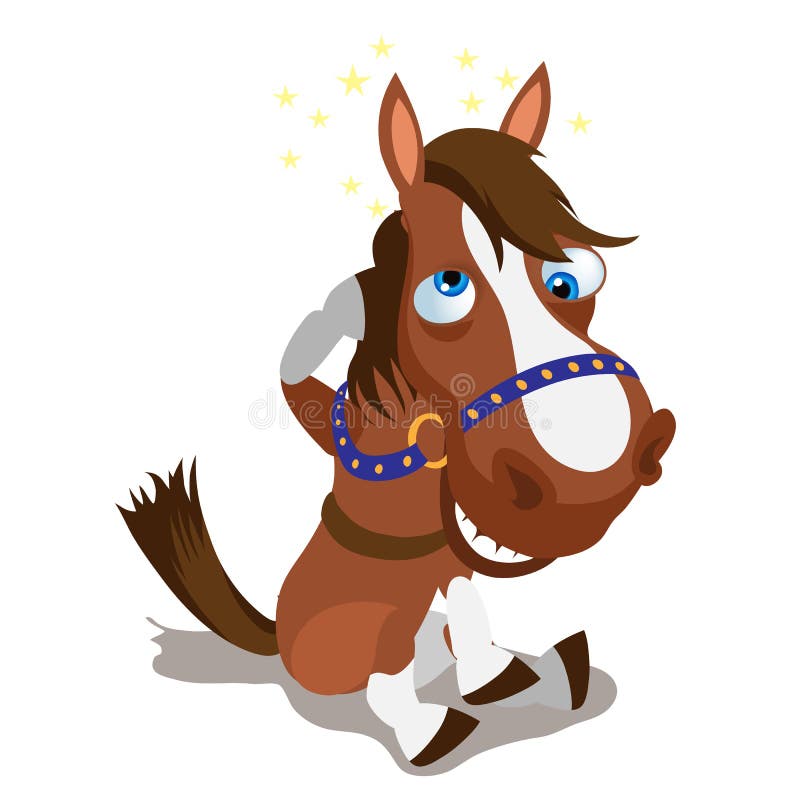 Cavallo marrone stordito su un fondo bianco royalty illustrazione gratis Cavallo marrone stordito su un fondo bianco royalty illustrazione gratis