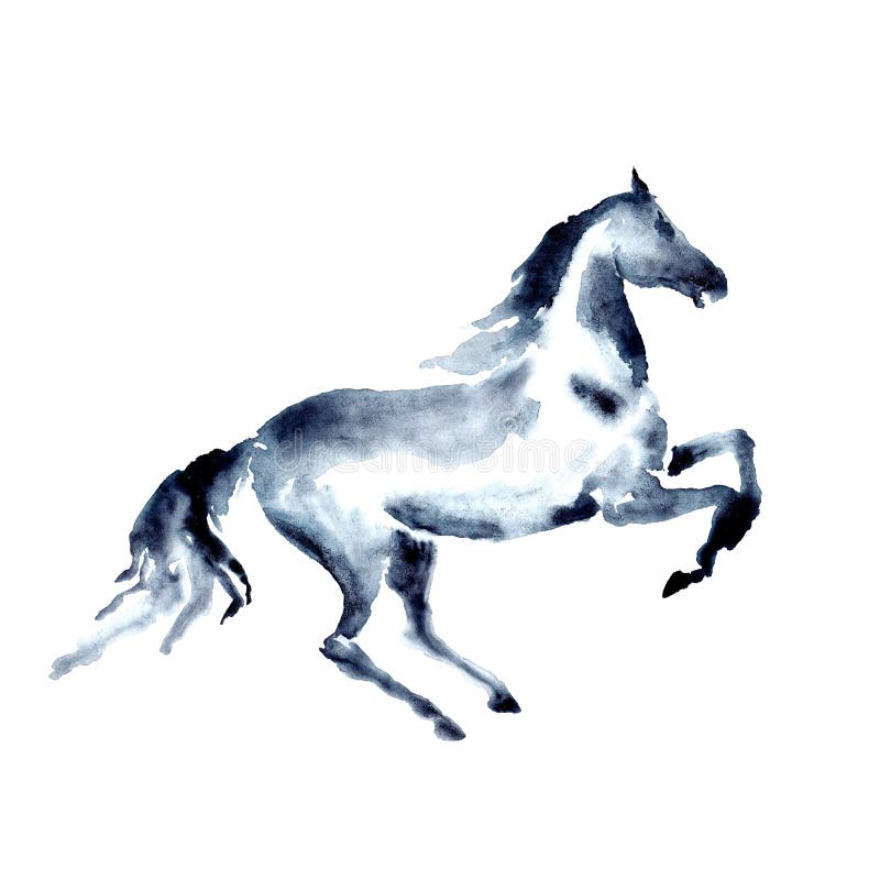 Cavalo linha arte desenho garanhão pintura, cavalo, Pintura em aquarela,  branco png