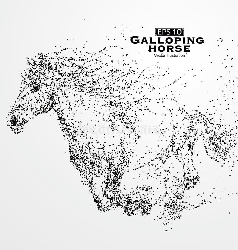 Galloping horse,Many particles,sketch, illustration,The galloping horse, the power. Galloping horse,Many particles,sketch, illustration,The galloping horse, the power.