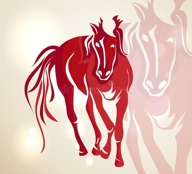 Cavalo de passeio vermelho chinês do ano novo 2014 ilustração royalty free Cavalo de passeio vermelho chinês do ano novo 2014 ilustração royalty free