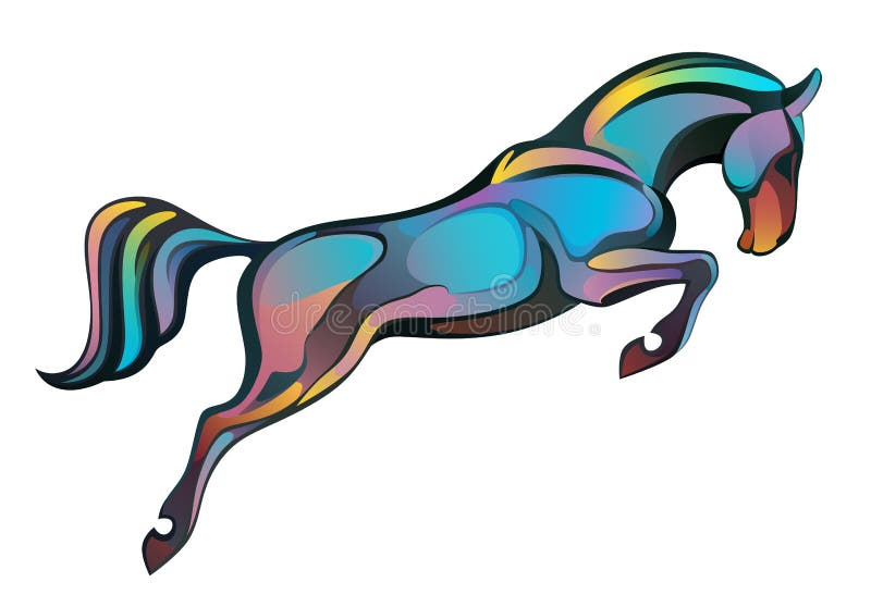 Cavalo a saltar ilustração do vetor