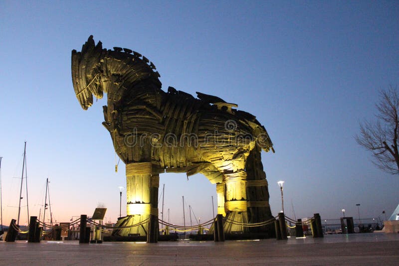 Canakkale, Turquia - 16 De Junho De 2019: Cavalo De Troia Foto