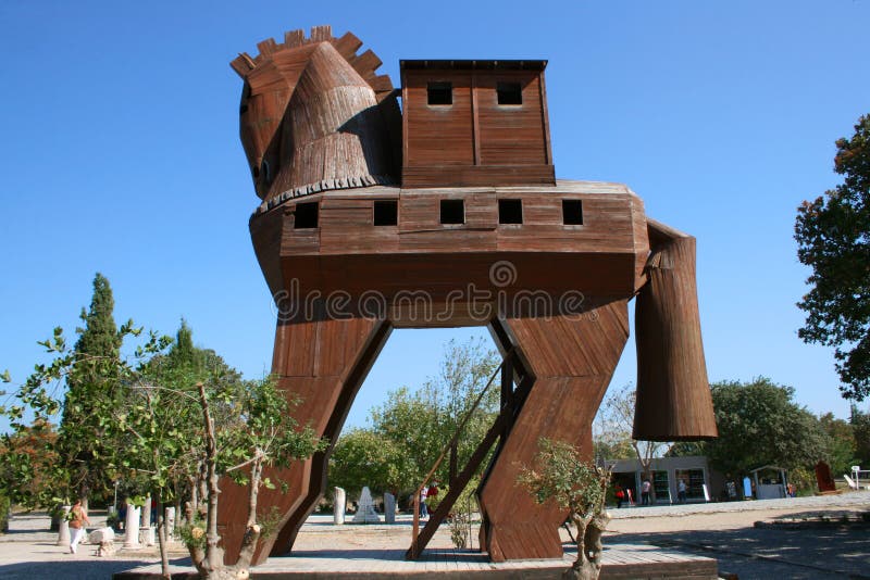 Cavalo De Troia Na Cidade De Canakkale Imagem de Stock - Imagem de guerra,  troy: 99390803