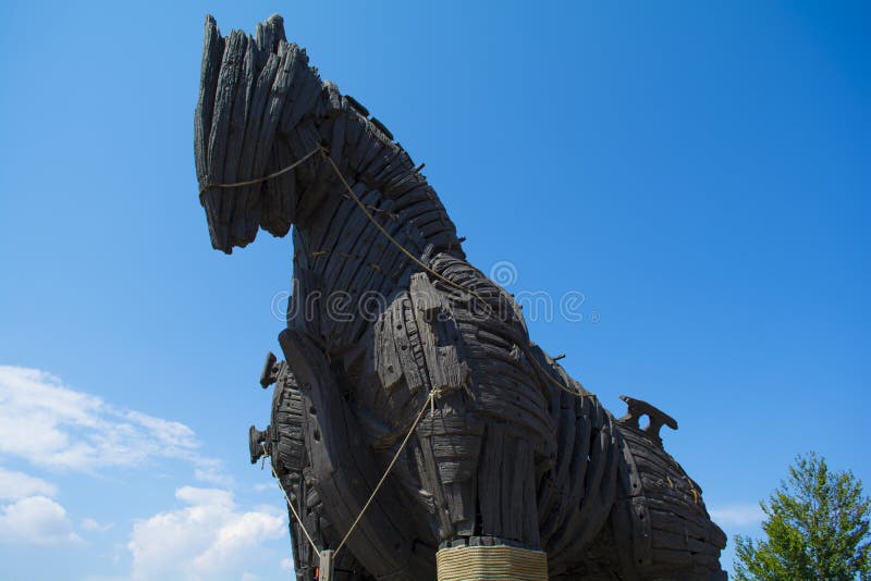 O Cavalo De Troia Localiza-se Na Turquia De Canakkale Imagem de