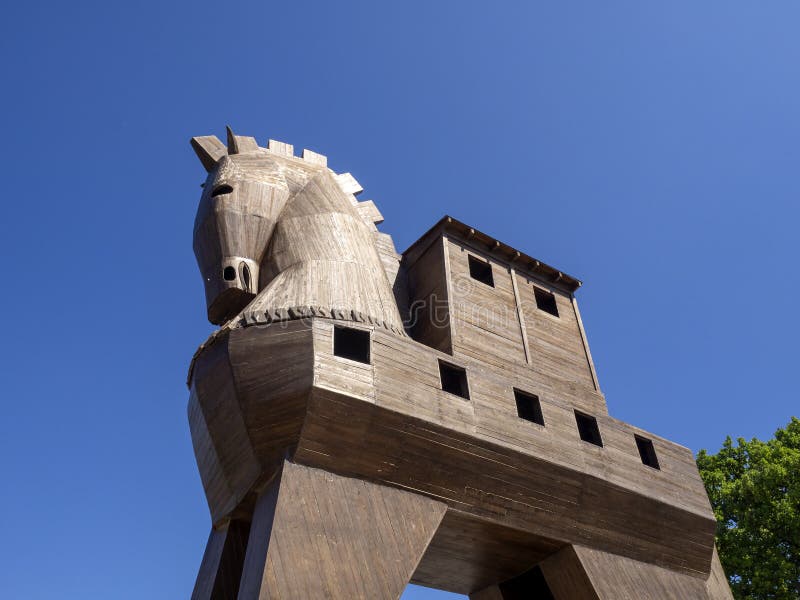 Réplica Do Cavalo De Troia Situada Em Troy, Turquia Imagem