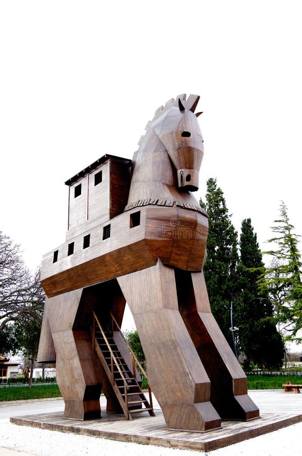 Cavalo De Troia De Madeira Em Canakkale, Turquia Imagem de Stock Editorial  - Imagem de turismo, marco: 93925579