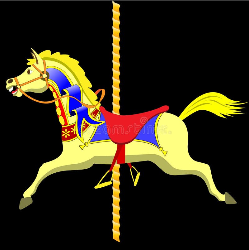 A Colorful Vector Carousel Horse. A Colorful Vector Carousel Horse