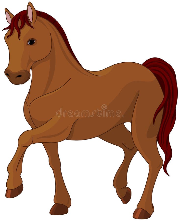 Illustration of purebred chestnut horse. Illustration of purebred chestnut horse