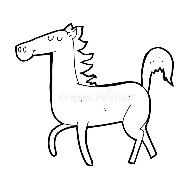 um desenho de linha contínuo do boneco cavalo de madeira clássico