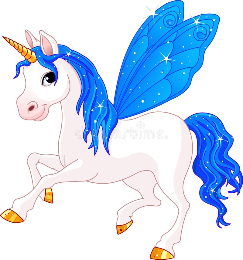Cavalo feericamente do Indigo da cauda ilustração do vetor Cavalo feericamente do Indigo da cauda ilustração do vetor