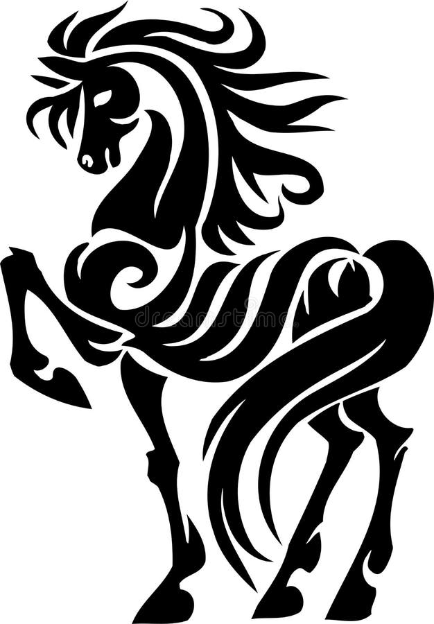 Tatuagem Tribal Da Cabeça De Cavalo Ilustração do Vetor - Ilustração de  galope, vestimenta: 26503121
