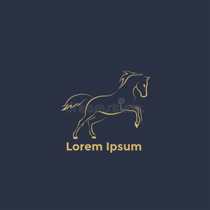 Cavalo pulando ou correndo design de logotipo de símbolo com
