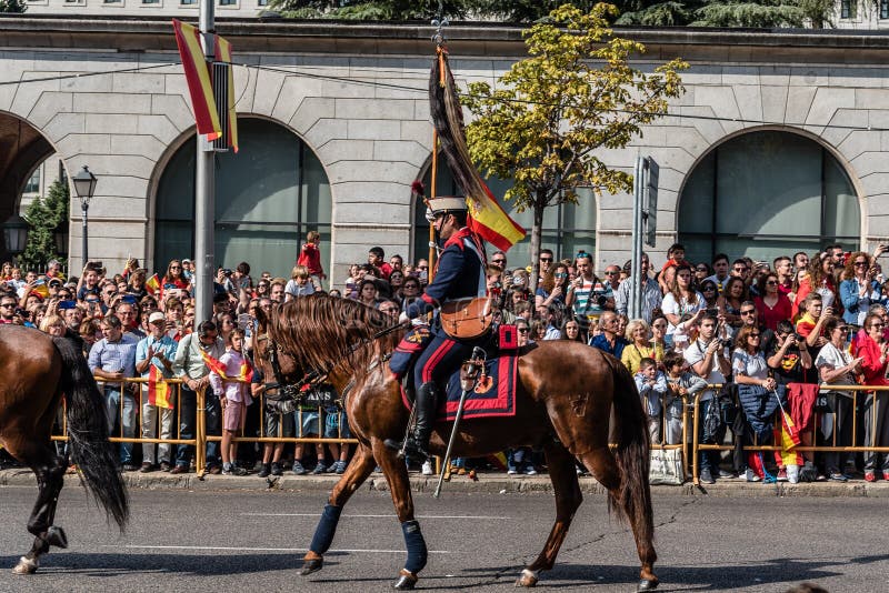 Cavalry Marching in Spanish National Day Army Parade Editorial ...