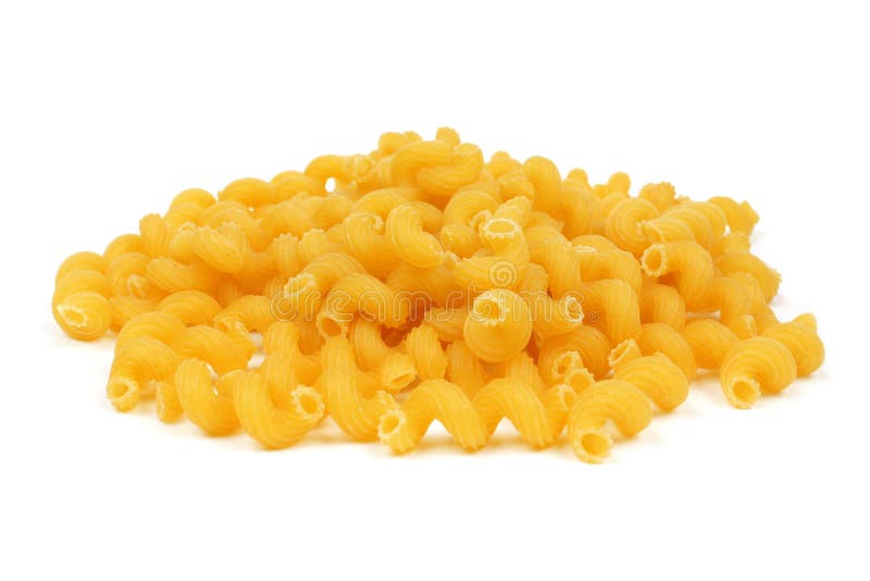 Download Raw Yellow Cavatappi Pasta Isolated On White Background Stock Image Image Of White Bowl 164445513 Yellowimages Mockups