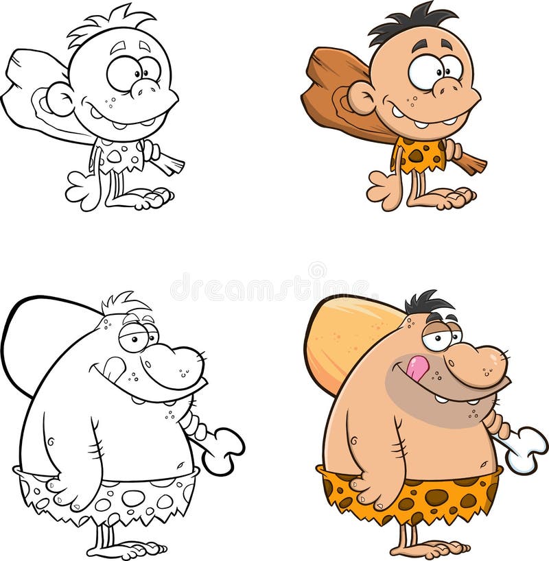 Caveman Cartoon Characters. Vector Collection Stock Vector - Illustration of drawing, leopard: 207705278 Caveman Cartoon Characters. Vector Collection Stock Vector - Illustration of drawing, leopard: 207705278