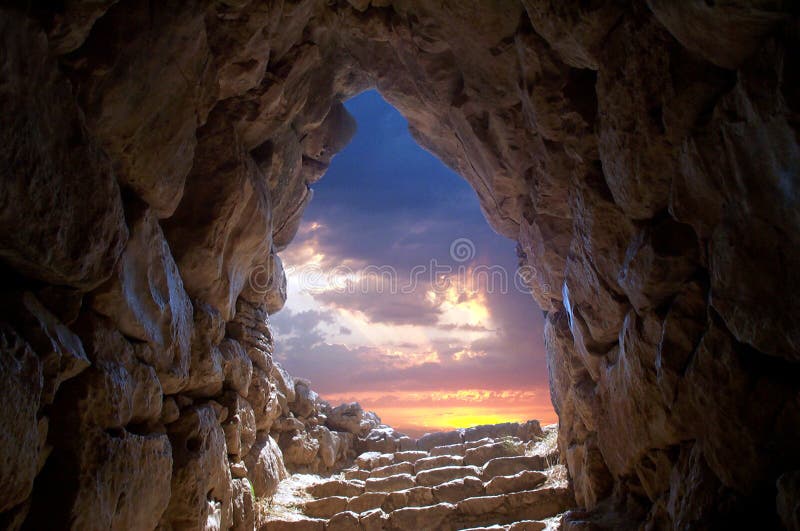 Caverna em Mycenae imagens de stock