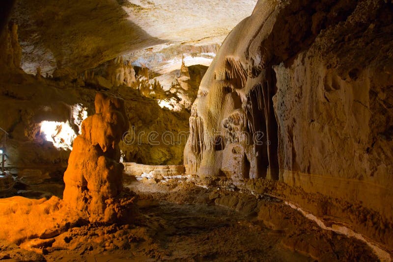 Mramornaya (Marble) cave, Chatyrdag plateau, Crimea. Mramornaya (Marble) cave, Chatyrdag plateau, Crimea