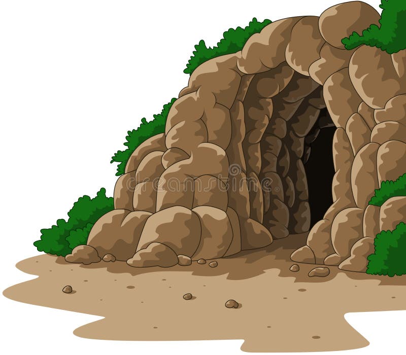 Caverne de bande dessinée d'isolement sur le fond blanc illustration stock Caverne de bande dessinée d'isolement sur le fond blanc illustration stock