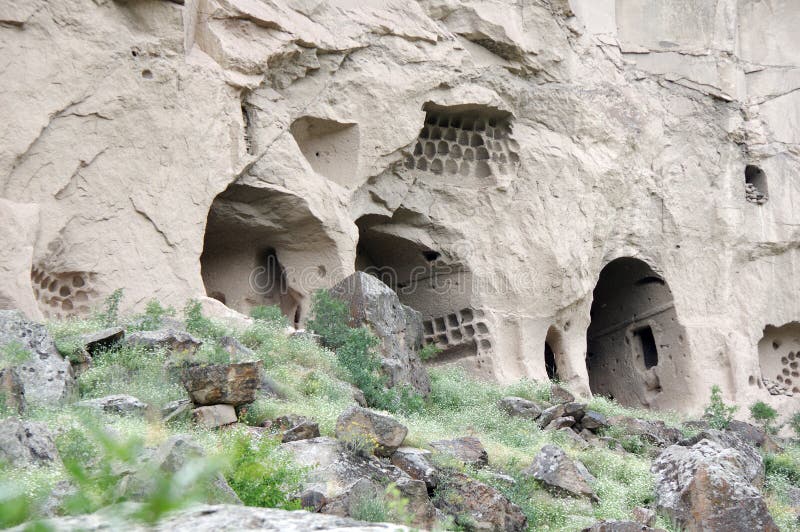 Caves in Ihlara valley stock image Caves in Ihlara valley stock image