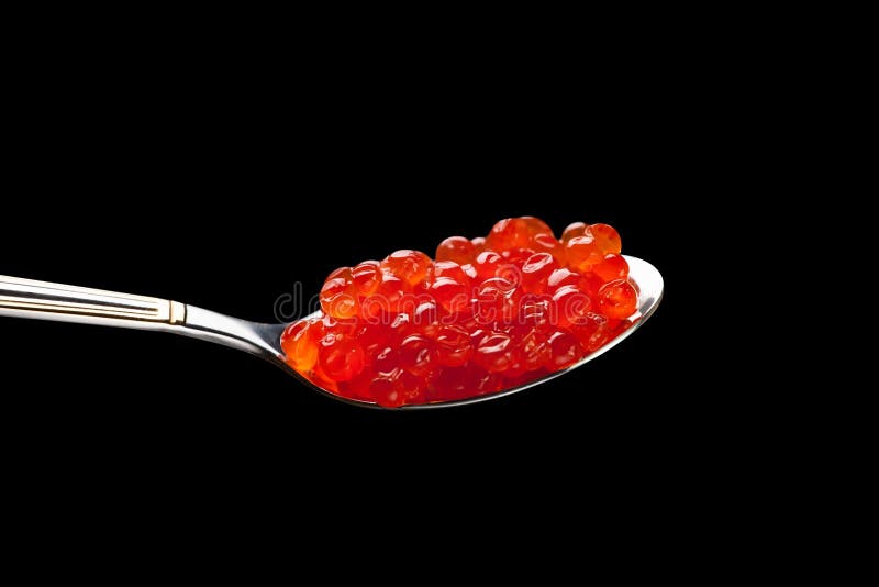 Caviar red spoon