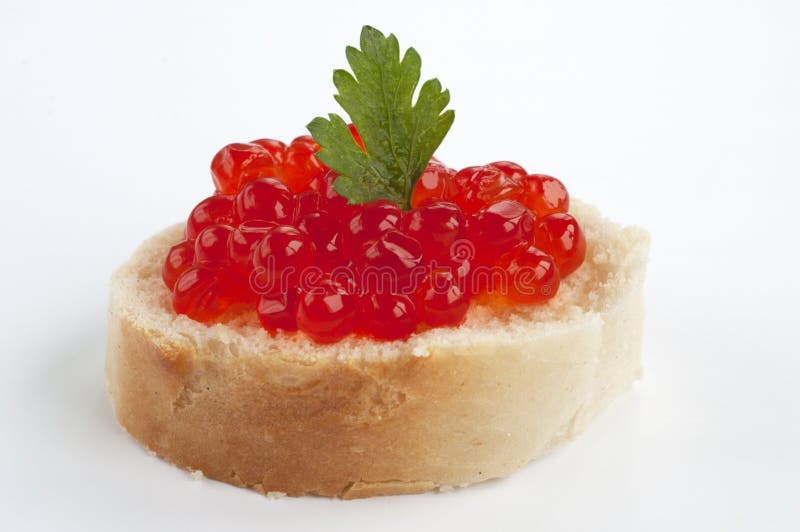 Caviar sandwich stock photos
