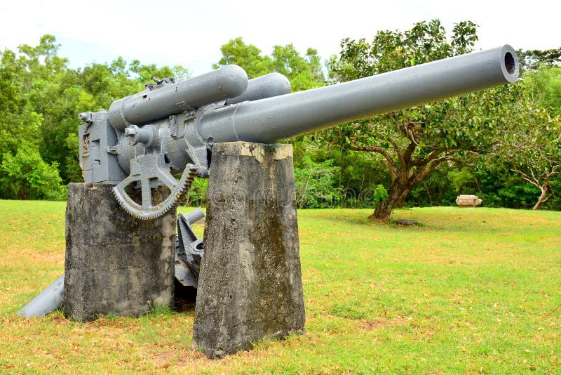 Japanese garden of peace anti aircraft display at Corregidor island in Cavite, Philippines