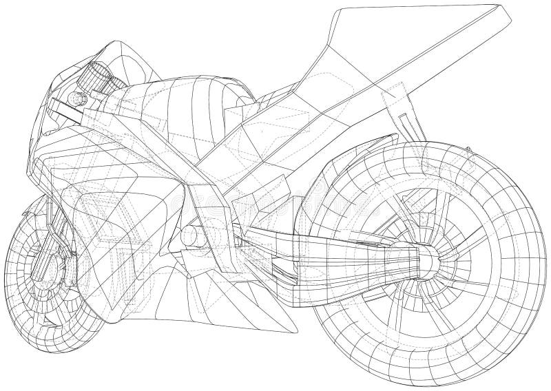 Cavo-struttura tecnica del motociclo di sport Formato EPS10 Vettore creato di 3d royalty illustrazione gratis Cavo-struttura tecnica del motociclo di sport Formato EPS10 Vettore creato di 3d royalty illustrazione gratis