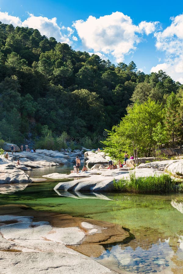 Cavu Natural Pool Near Tagliu Rossu and Sainte Lucie in Corsica Stock