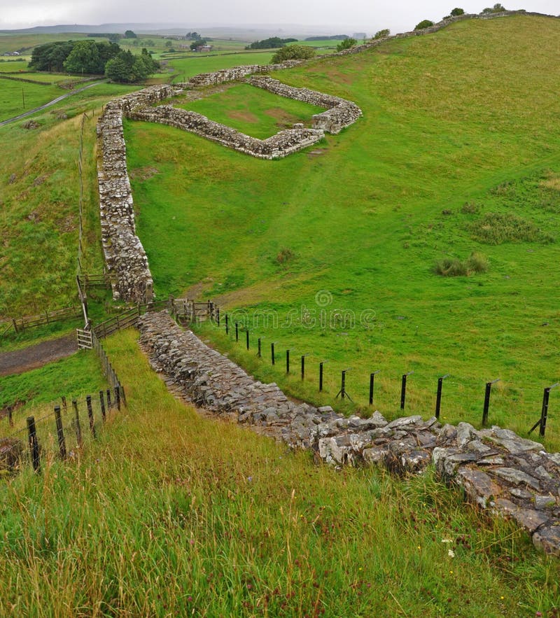 A shot of the remains of Milecastle 42 (Cawfields) on Hadrian's Wall that is built along the Great Whin Sill Ridge. A shot of the remains of Milecastle 42 (Cawfields) on Hadrian's Wall that is built along the Great Whin Sill Ridge.