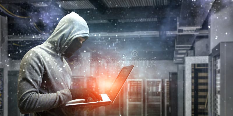 Caza de hackers para moneda criptográfica imagen de archivo