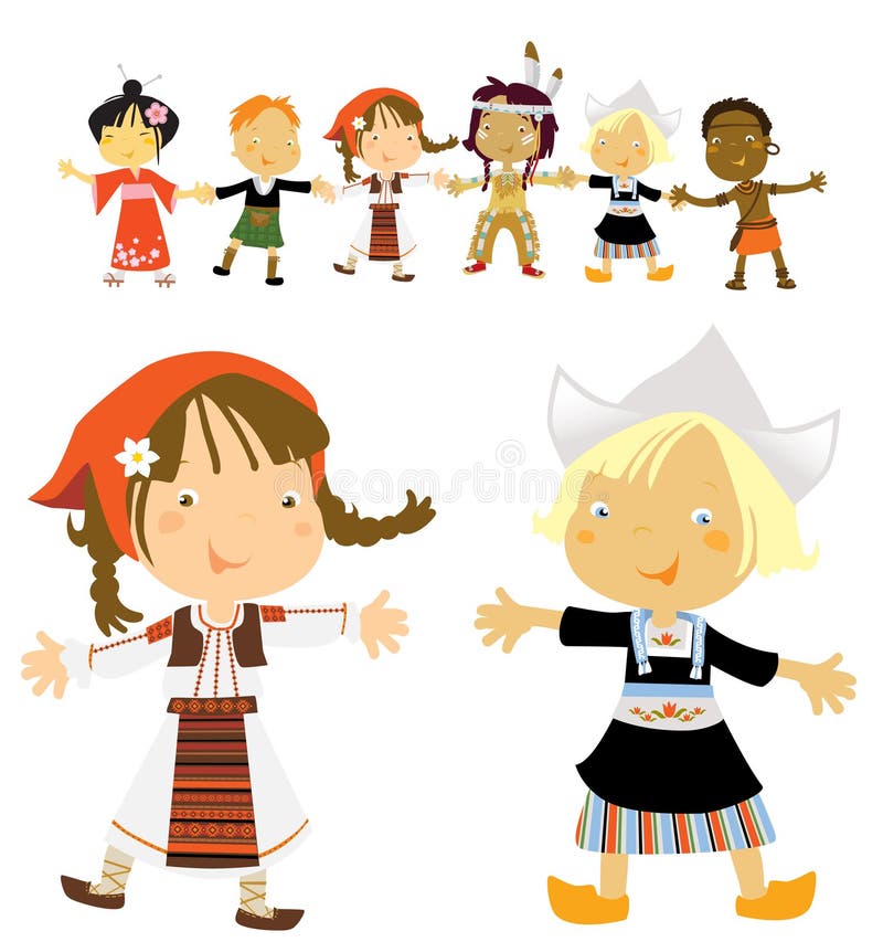 Crianças multiculturais ilustração royalty free