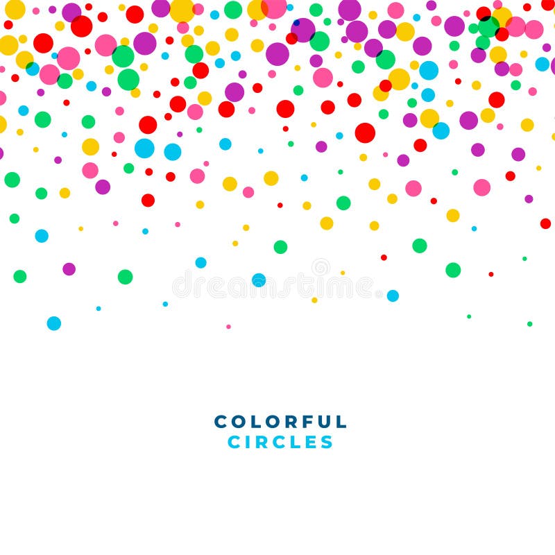 Caída de círculos coloridos confeti celebración diseño de fondo ilustración del vector