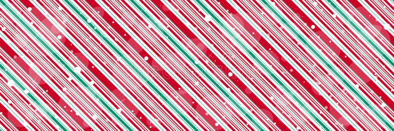 Caña de caramelo de menta diagonal rayas navideñas fondo de navidad con copos de nieve brillantes impresión patrón sin fisuras ilustración del vector