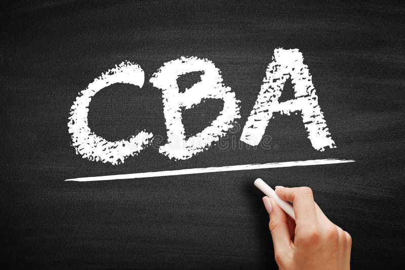 CBA Cost-benefit Analysis - systematic approach to estimating the strengths and weaknesses of alternatives, acronym text on stock photo
