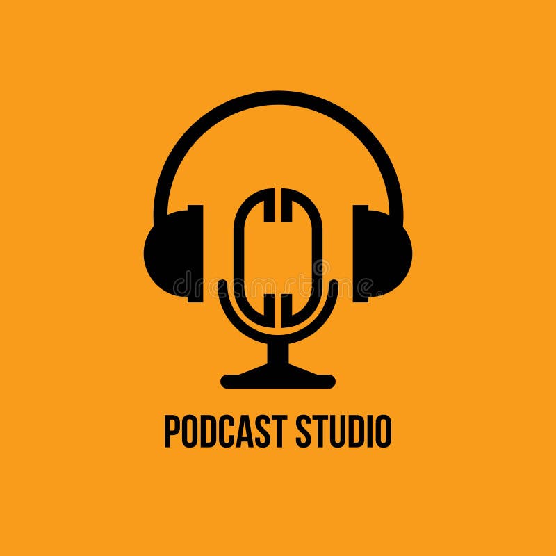 Cc - monogram hoofdtelefoon en microfoonstijl vector illustratie